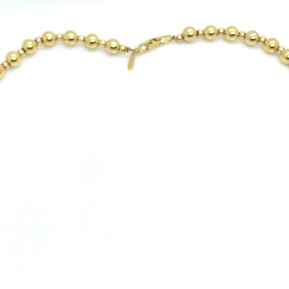 VINTAGE 80S 90S NAPIER GOLD TONE CARVED ACRYLIC BEAD BAUBLE NECKLACE BEADED - Picture 10 of 12